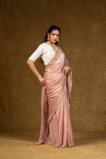 Load image into Gallery viewer, Pink Georgette Saree with Sequin Embellishments
