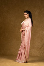 Load image into Gallery viewer, Pink Georgette Saree with Sequin Embellishments
