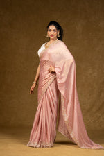 Load image into Gallery viewer, Pink Georgette Saree with Sequin Embellishments
