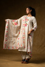 Load image into Gallery viewer, Ivory Floral Embroidered Suit Set
