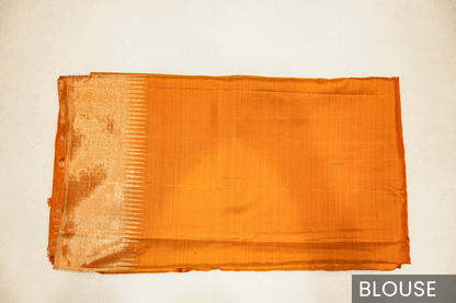 Royal Orange Kanjivaram Silk Saree with Rich Jari Weaving