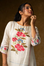 Load image into Gallery viewer, Ivory Floral Embroidered Suit Set
