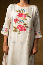 Load image into Gallery viewer, Ivory Floral Embroidered Suit Set
