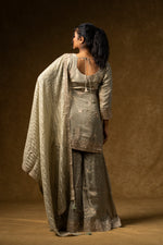 Load image into Gallery viewer, Pearl Grey Embroidered Palazzo Set
