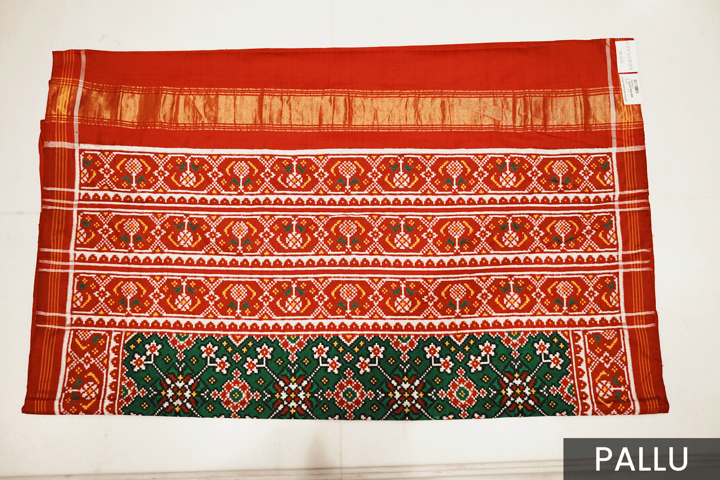 Real Patan Patola Silk Saree Featuring Intricate Navratna Design