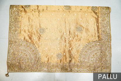 Golden Tissue Saree with Gota and Zardozi Handwork