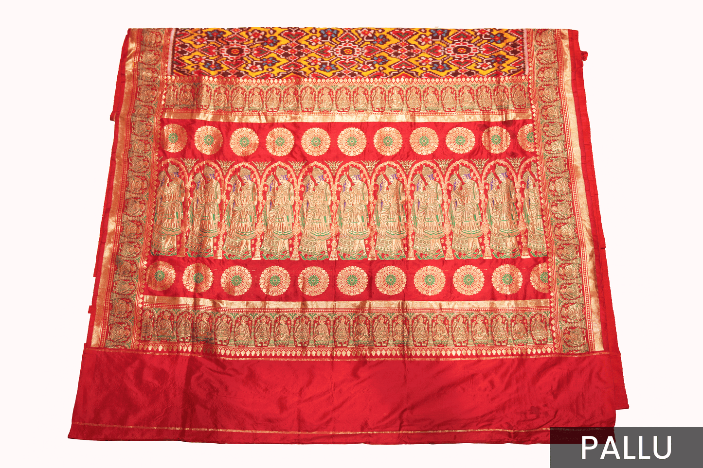 Rich Ikkat Patola Silk Saree with Classic Amdavadi Border Detailing