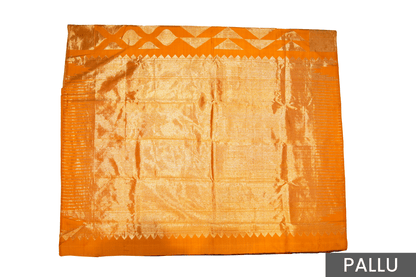 Royal Orange Kanjivaram Silk Saree with Rich Jari Weaving
