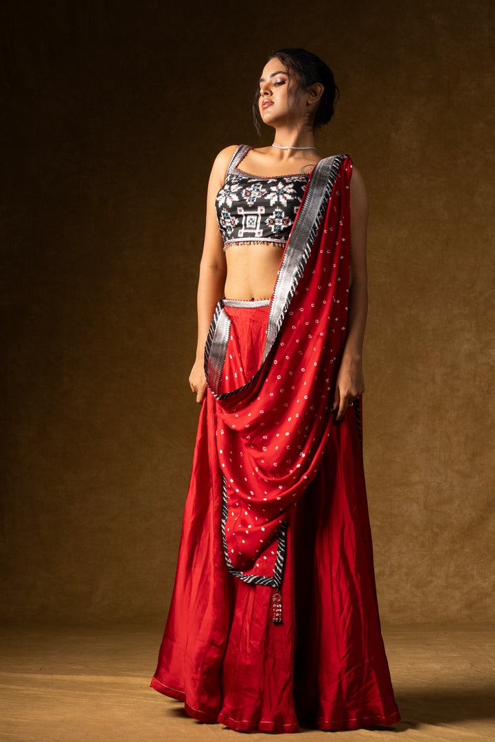 Red Contemporary Lehenga Set