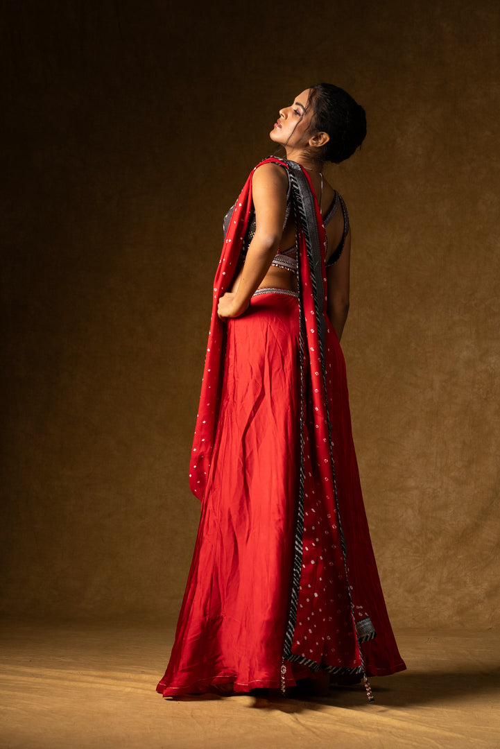 Red Contemporary Lehenga Set