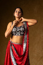 Load image into Gallery viewer, Red Contemporary Lehenga Set
