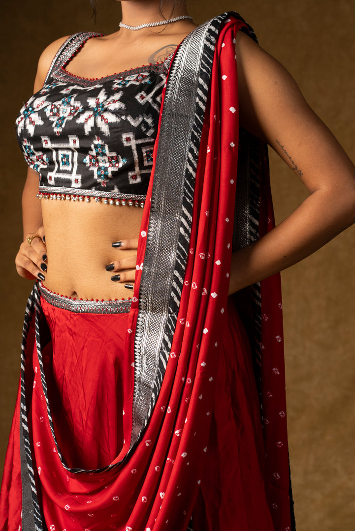 Red Contemporary Lehenga Set