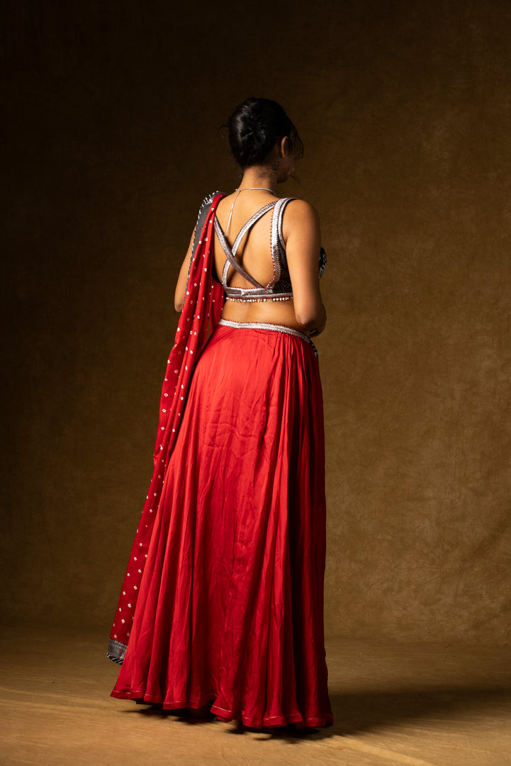 Red Contemporary Lehenga Set