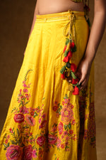 Load image into Gallery viewer, Yellow Rose Embroidered Lehenga Set
