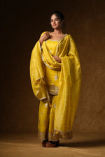 Load image into Gallery viewer, Yellow Embellished Palazzo Suit Set
