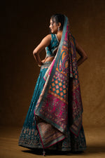 Load image into Gallery viewer, Teal Crystal Embellished Lehenga Set
