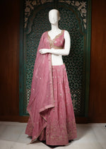 Load image into Gallery viewer, Dusty Pink Embroidered Lehenga Choli
