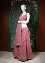 Load image into Gallery viewer, Dusty Pink Embroidered Lehenga Choli
