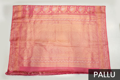 Elegant Peach Dharamavaram Silk Saree with Intricate Zari Weaving