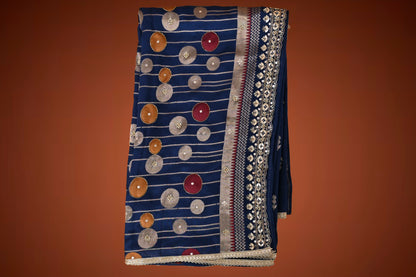 Midnight Sparkle Crepe Silk Saree