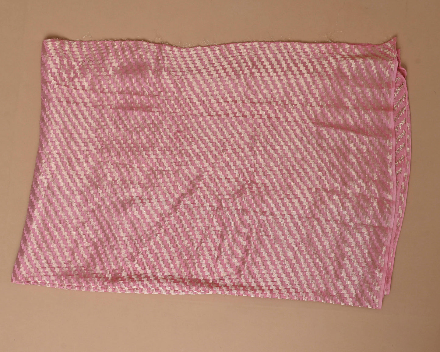 Shaded Crepe Silk Saree in Pastel Pink & Blue with Brocade Blouse