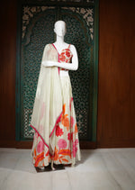 Load image into Gallery viewer, Ivory Floral Printed Lehenga Choli Set
