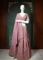 Load image into Gallery viewer, Lilac Embroidered Lehenga Choli Set
