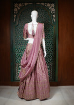 Load image into Gallery viewer, Lilac Embroidered Lehenga Choli Set
