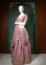 Load image into Gallery viewer, Lilac Embroidered Lehenga Choli Set
