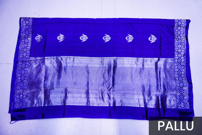 Luxurious Mashru Silk Saree with Silver Zari and Traditional Meenakari Butta
