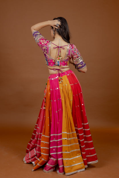 Multi-Shade Georgette Chaniya Choli Ensemble