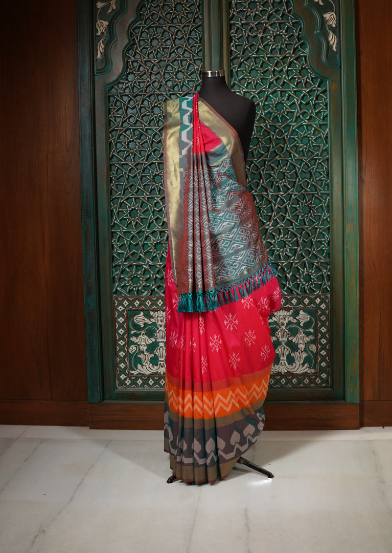 Multi-Color Ikkat Designer Saree