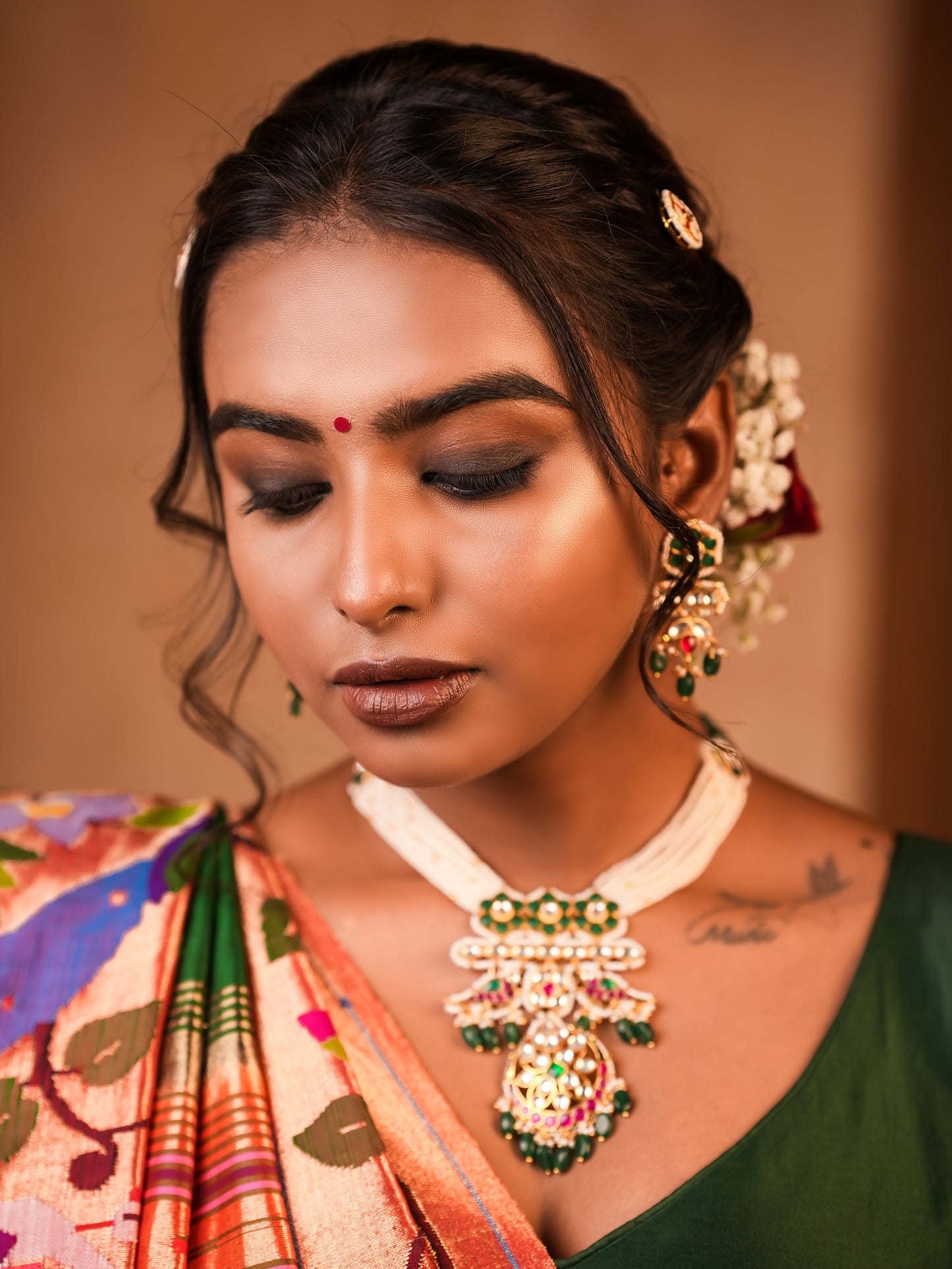 Kanjivaram Silk Saree with Exquisite Jardosi & Gotapati Work
