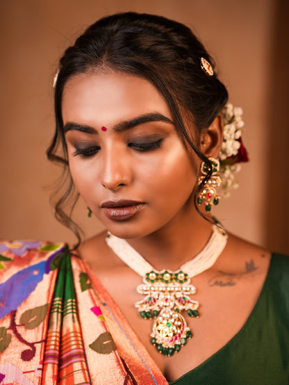 Kanjivaram Silk Saree with Exquisite Jardosi & Gotapati Work