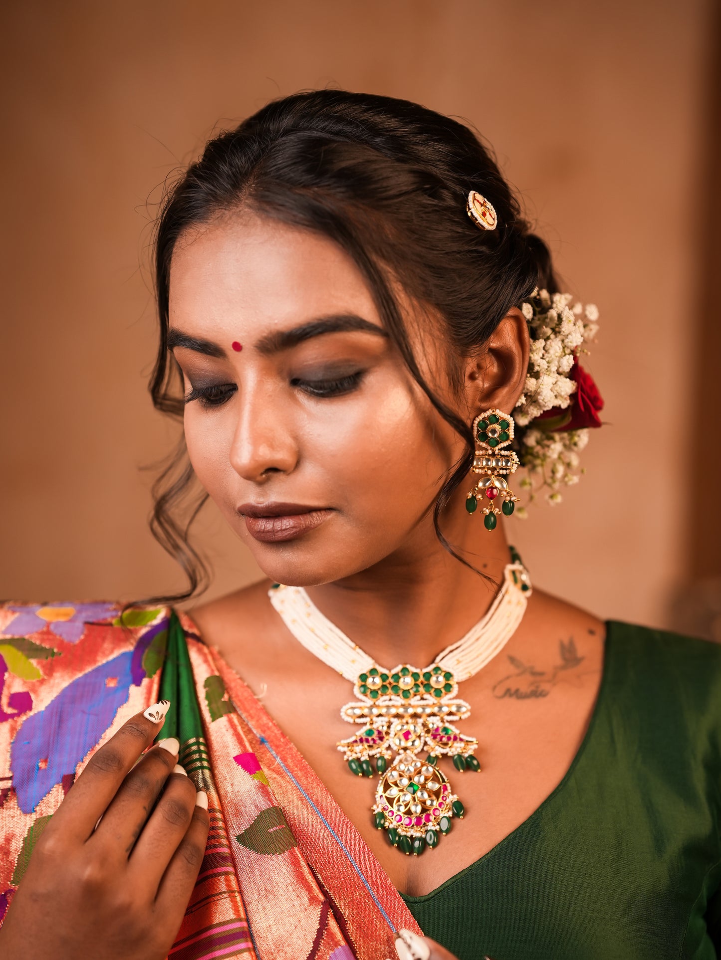 Kanjivaram Silk Saree with Exquisite Jardosi & Gotapati Work