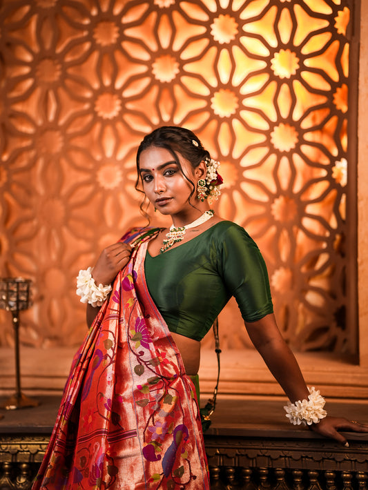 Kanjivaram Silk Saree with Exquisite Jardosi & Gotapati Work