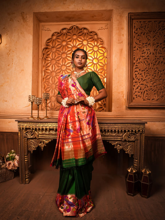 Kanjivaram Silk Saree with Exquisite Jardosi & Gotapati Work