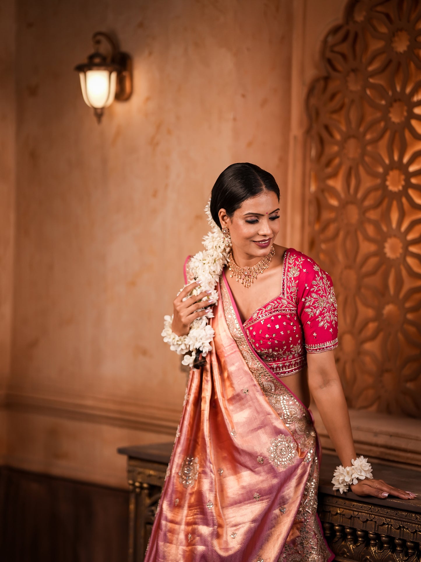 Elegant Kanjivaram Silk Saree with Intricate Jardosi & Gotapati Work