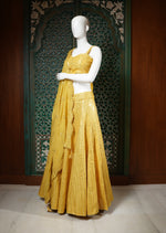 Load image into Gallery viewer, Yellow Mirror Work Lehenga Choli Set
