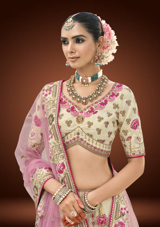 Chic Tissue Silk Lehenga Set with Thread and Sequin Embellishments