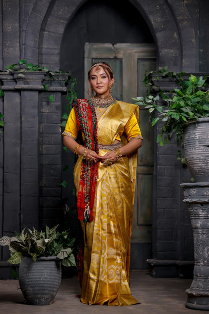 Golden Radiance Kanjivaram Tissue Silk Saree