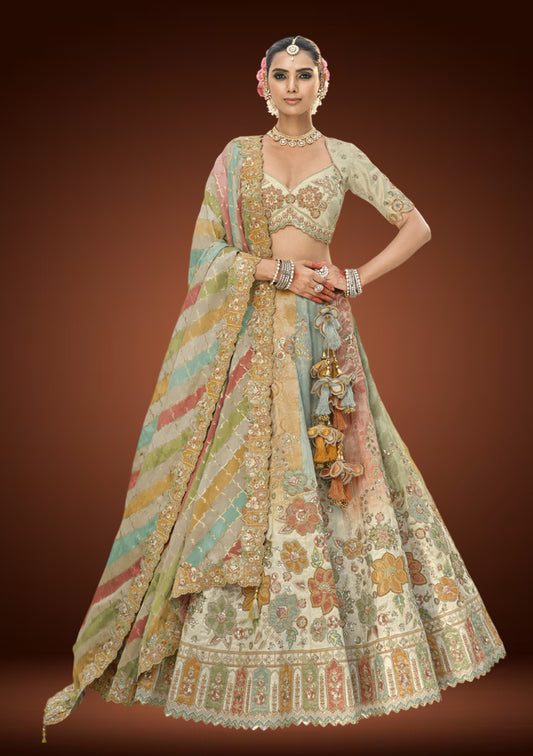 Graceful Tissue Silk Lehenga Set with Sequin & Thread Embellishments