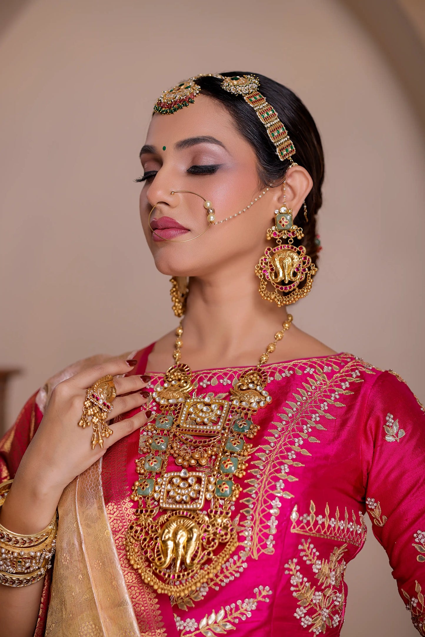 Royal Fuchsia Pure Tissue Kanjivaram Saree